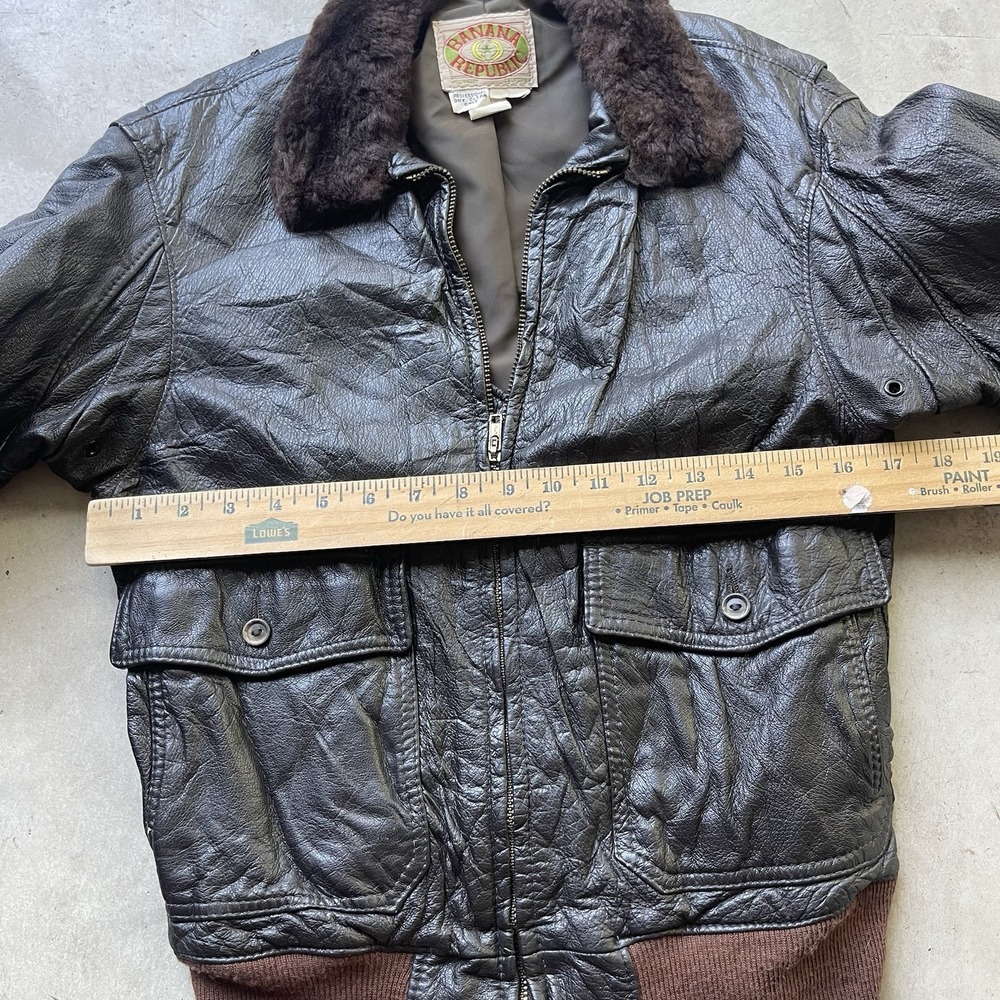 VTG 80s Banana Republic G-1 Leather Flight Jacket Men… - Gem